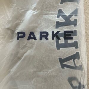 PARKE Gray/ Navy Varsity Mockneck Women's Sweatshirt